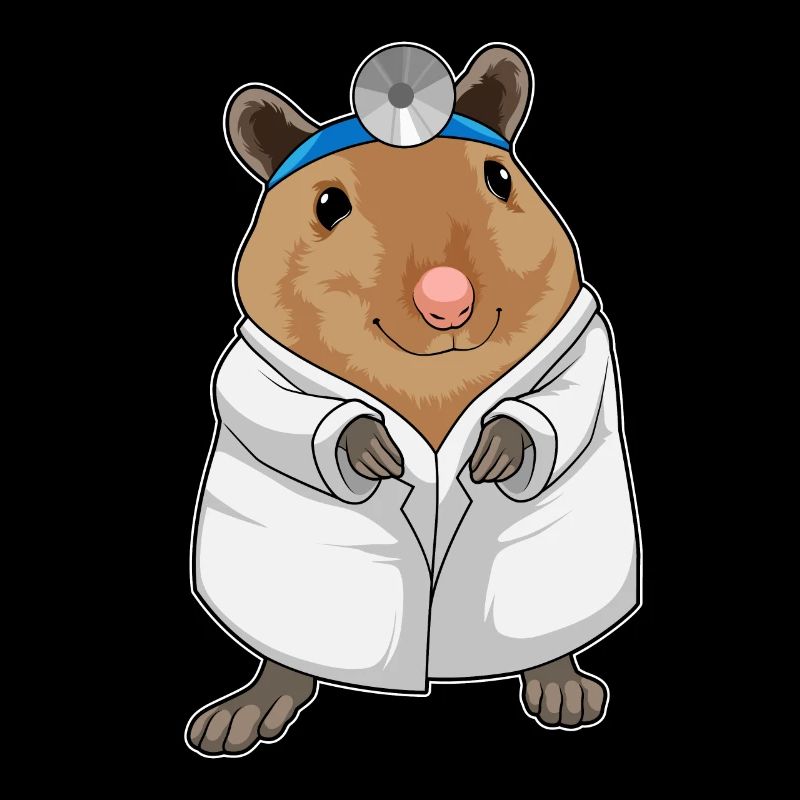 Ratte als Arzt mit Arztkittel