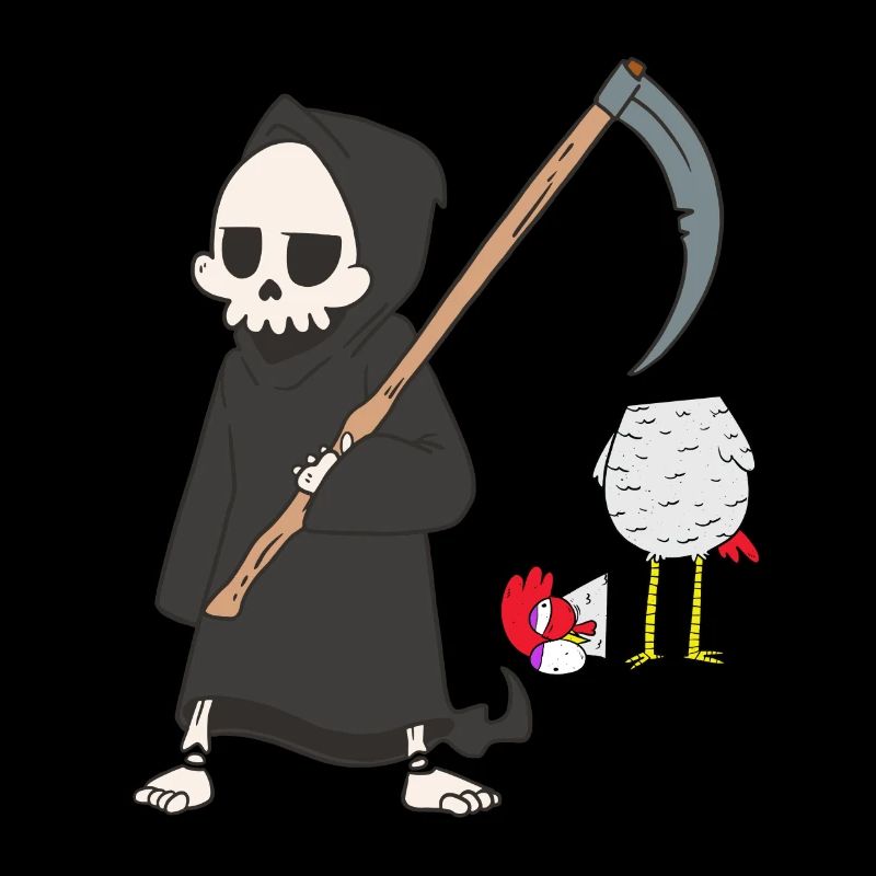 Death Grim Reaper Chicken Horror Halloween Head Brutal