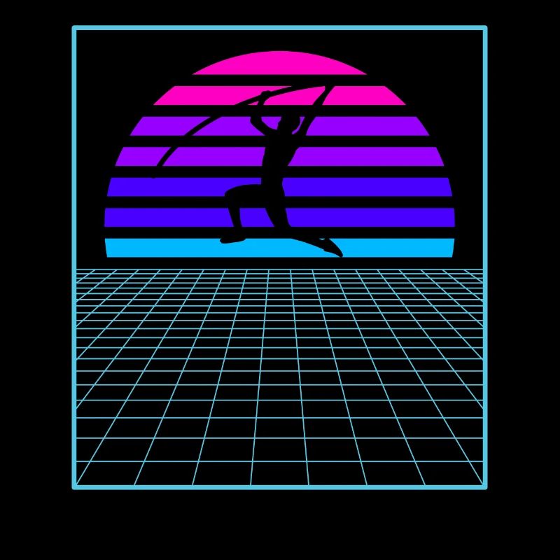 Vaporwave Pole Vaulter Athlétisme Saut à la perche