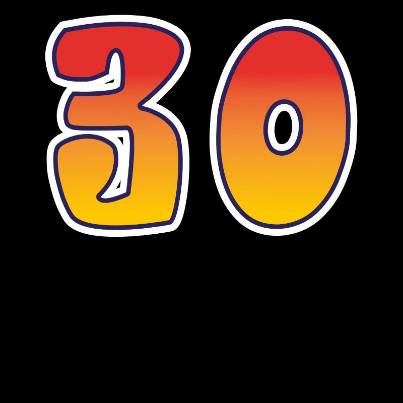 Numéro 30 Rouge - Orange Design
