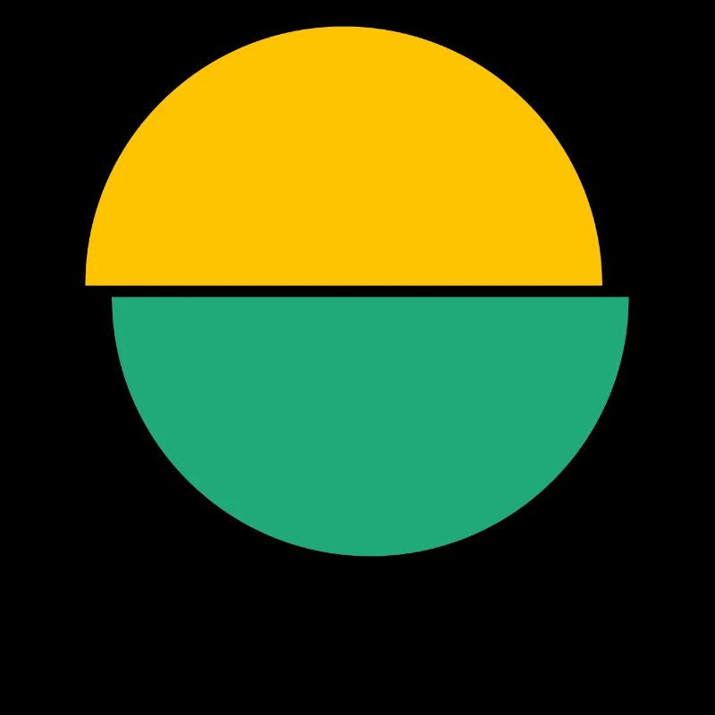 Split Circles Yellow And Green Design