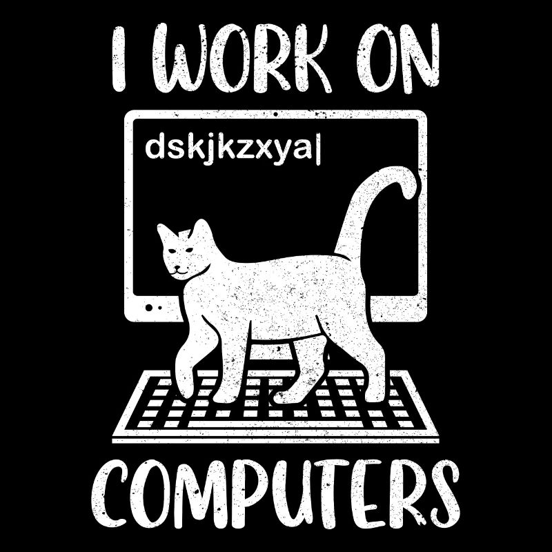 Chat Chat Chat Maman Je travaille sur des ordinateurs