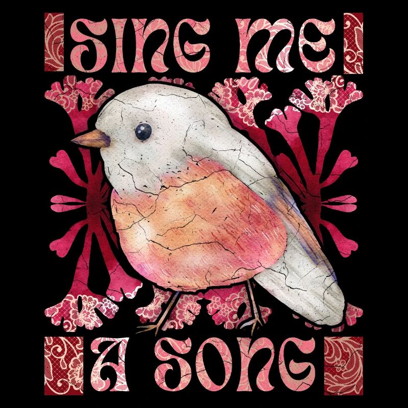 Rotkehlchen, lustiger Spruch, Vogel, Gesang