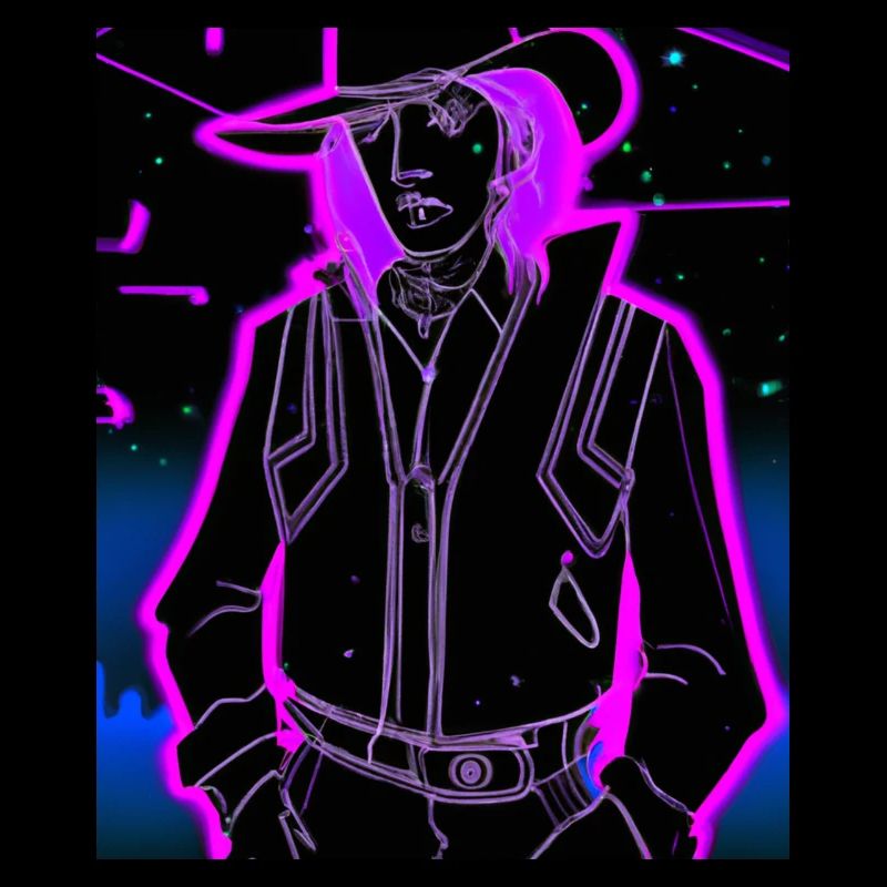 Goth Synthwave Outrun Goth Cowboy