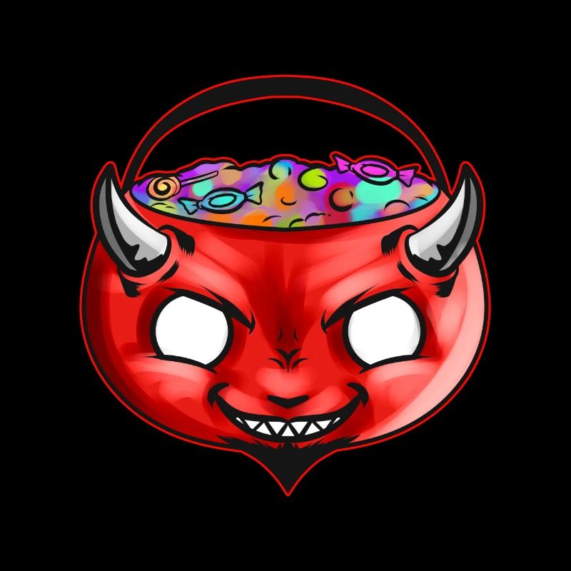 Sweets Bucket Scary Devil Sweets Collecting On