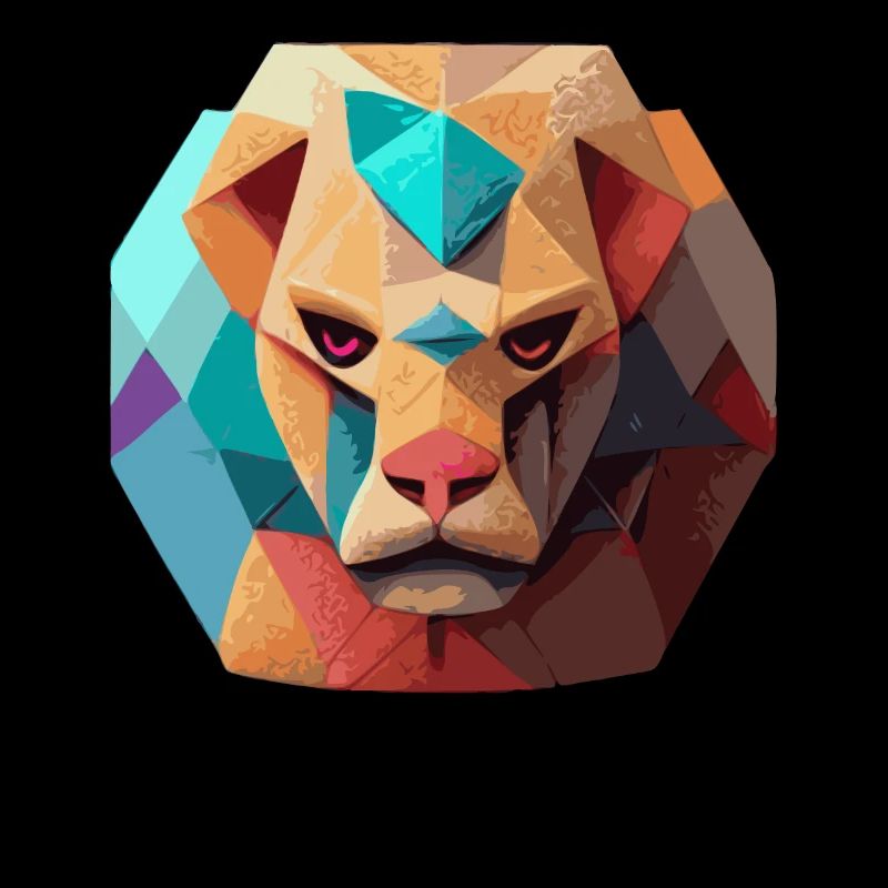 Geometrischer Löwenpolygon niedriger Poly Löwenges