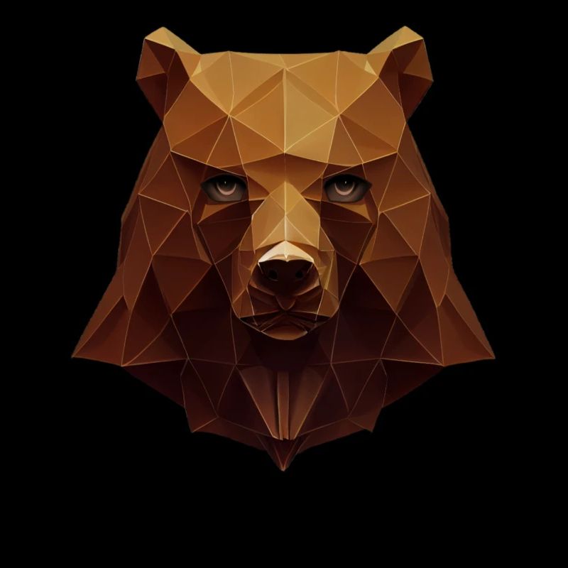 Niedliche Bärenkopf Polygon niedrige Polybären