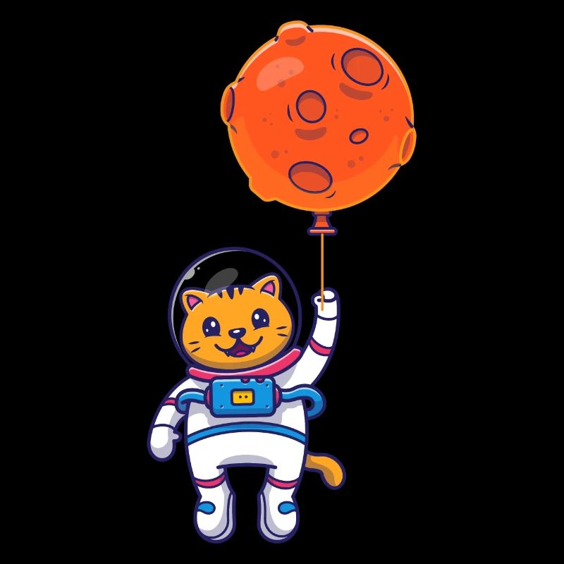 Space Cat Moon Planets Astronaute Space Balloons