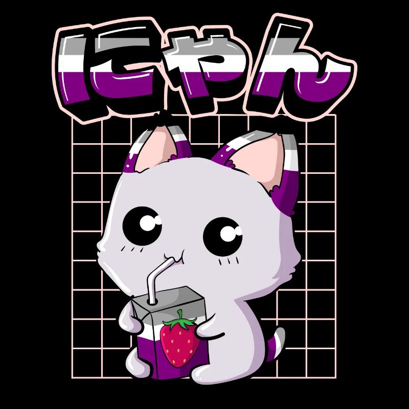 Asexuelle Stolz Kawaii Katze Erdbeermilch Asexuell