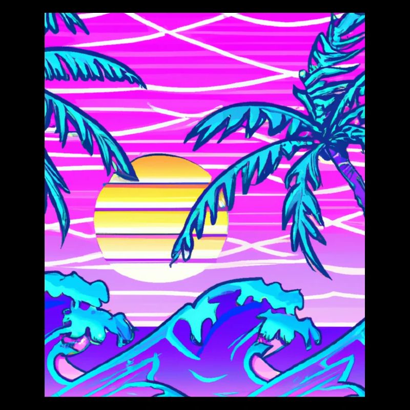Synthwave Sun Hawaii Vaporwave Esthétique