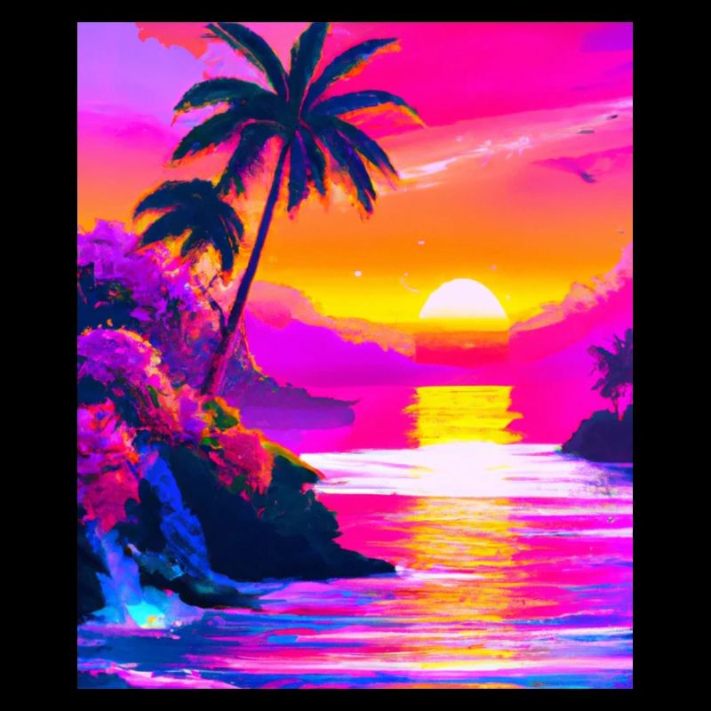 Synthwave Sun Hawaii Vaporwave Esthétique