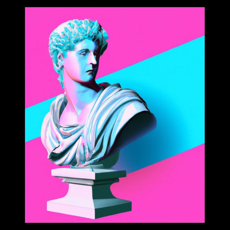 Vaporwave Statue Roman Bust