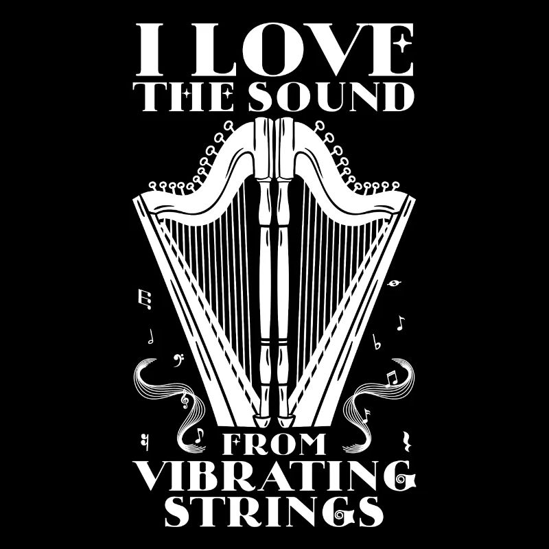 Vibrating Strings Harp Player Humor for Harpist Mu
