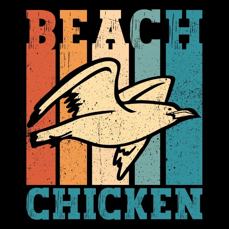 Lustige Möwe Seemöwe Strand Huhn Retro