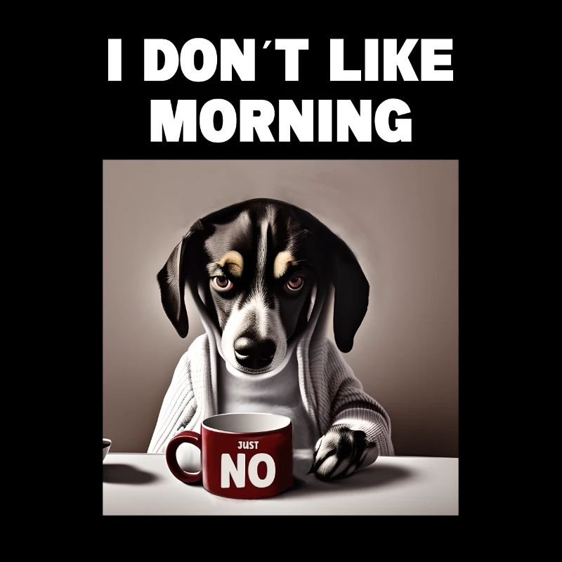 I don't like morning grumpy funny dog with
