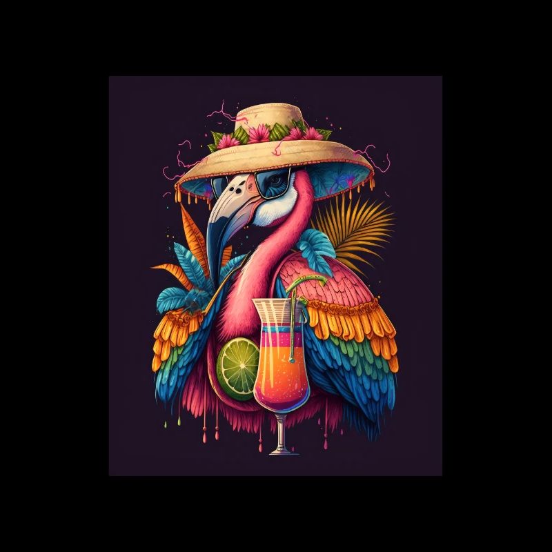 Flamingo Playing Musical Instruments Mexican