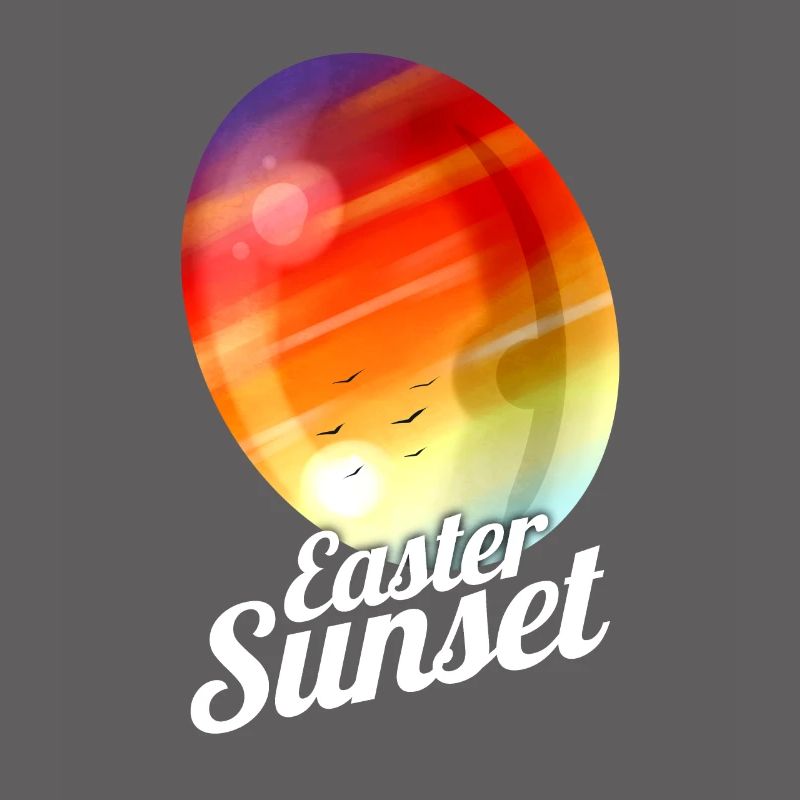 Easter Sunset Painted Easter Egg For Egg Hunt On
