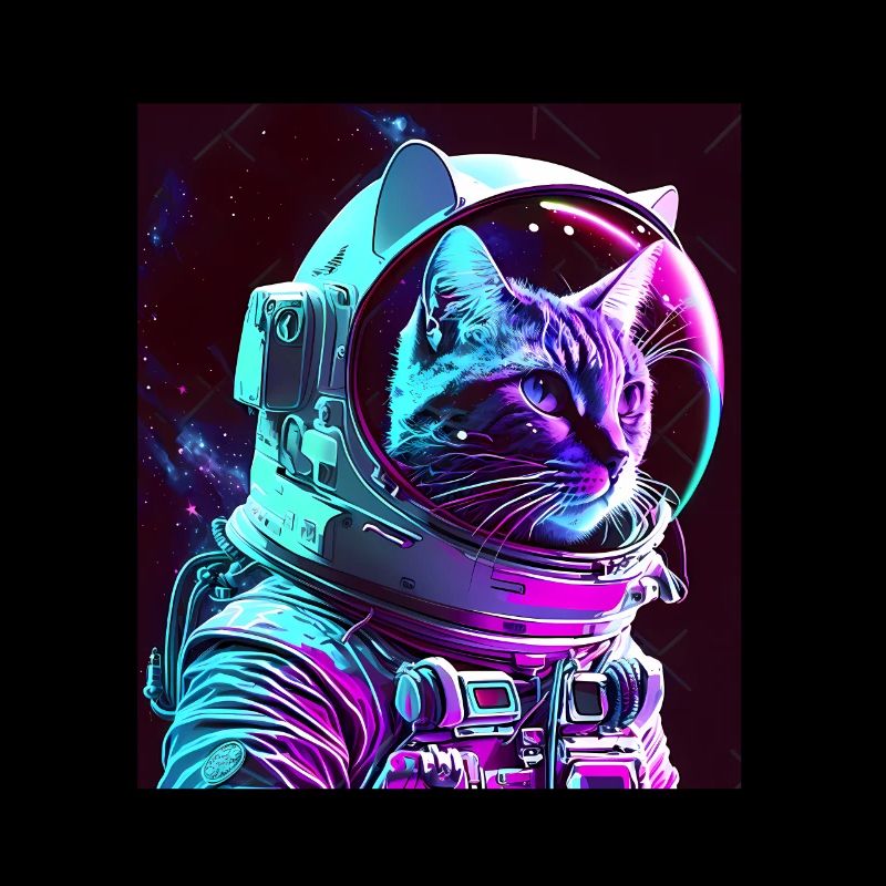 Chaton Astronaute de l’espace Cosmos Neon