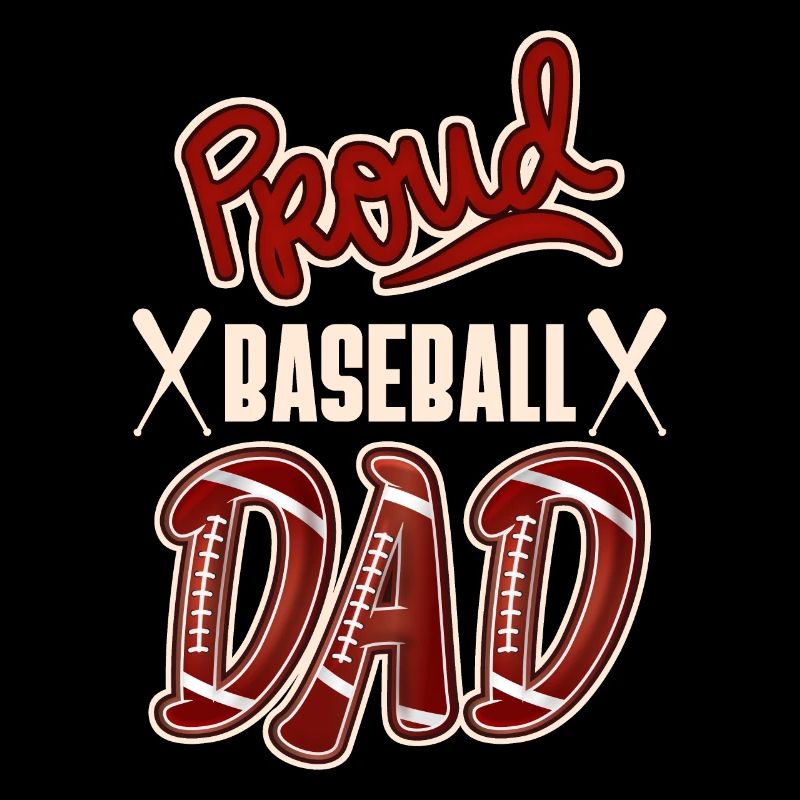 Fier papa de baseball, conception de baseball américain