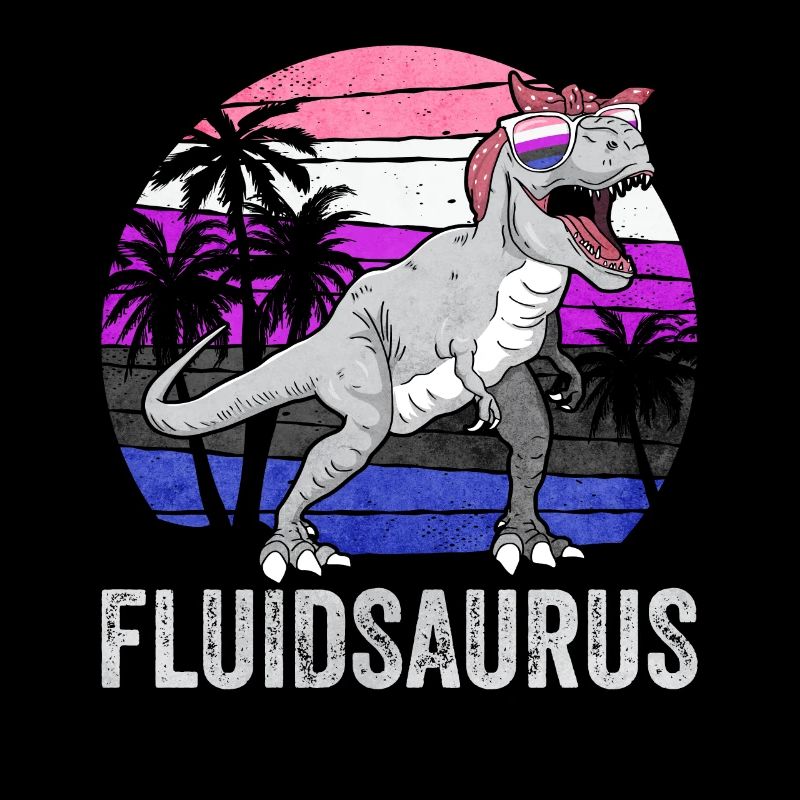 Gender Fluid Pride Flag Dinosaur Trex LGB