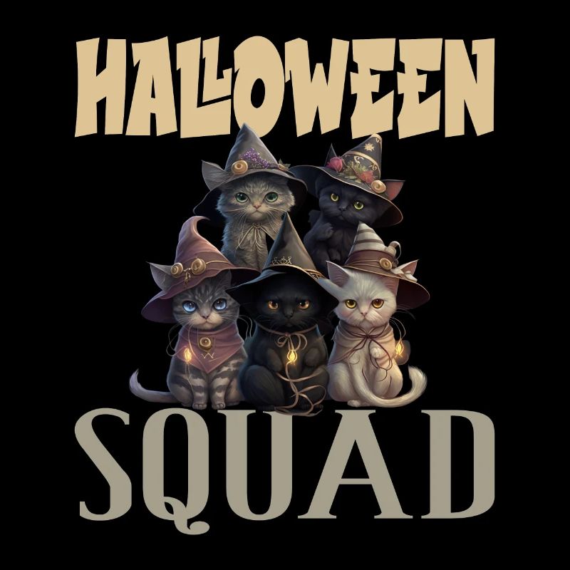 Halloween Squad Katzen Hexen
