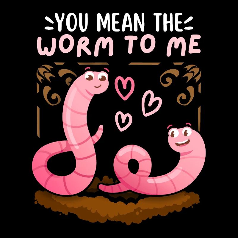 Worms in love Saint-Valentin drôle de dicton, jeu de mots