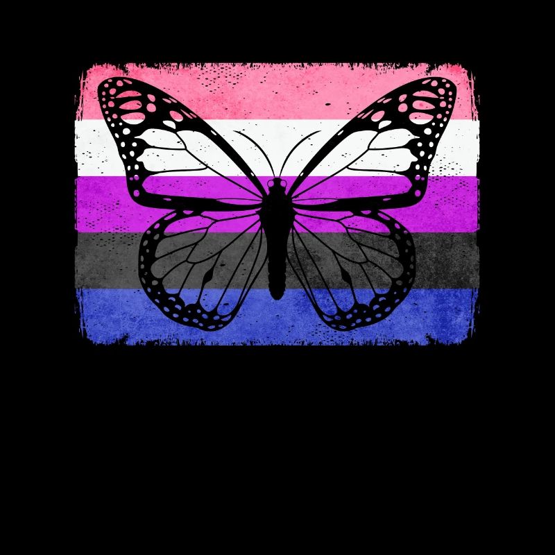 Geschlecht Fluid Stolz Flagge Schmetterling Sublte