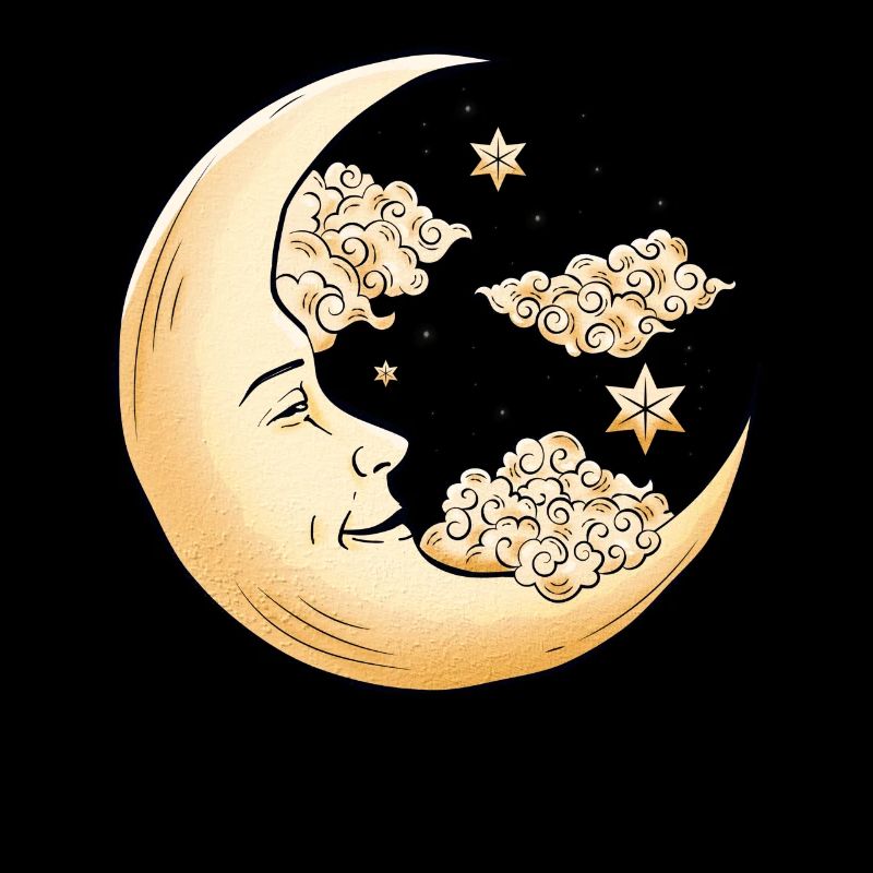 Hippie Aesthetics Celestial Crescent Bohemian