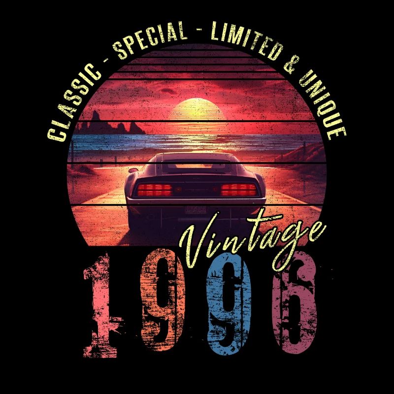 Millésime 1996 Anniversaire Synthwave Année de naissance 1996