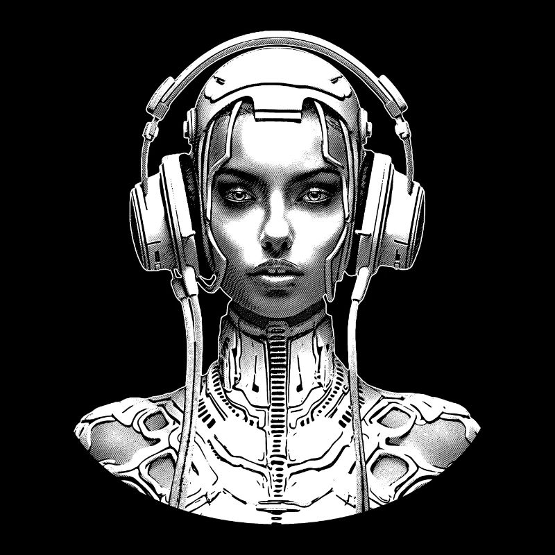 Cyborg on T-Shirt: Tech Style for Drone Pilots