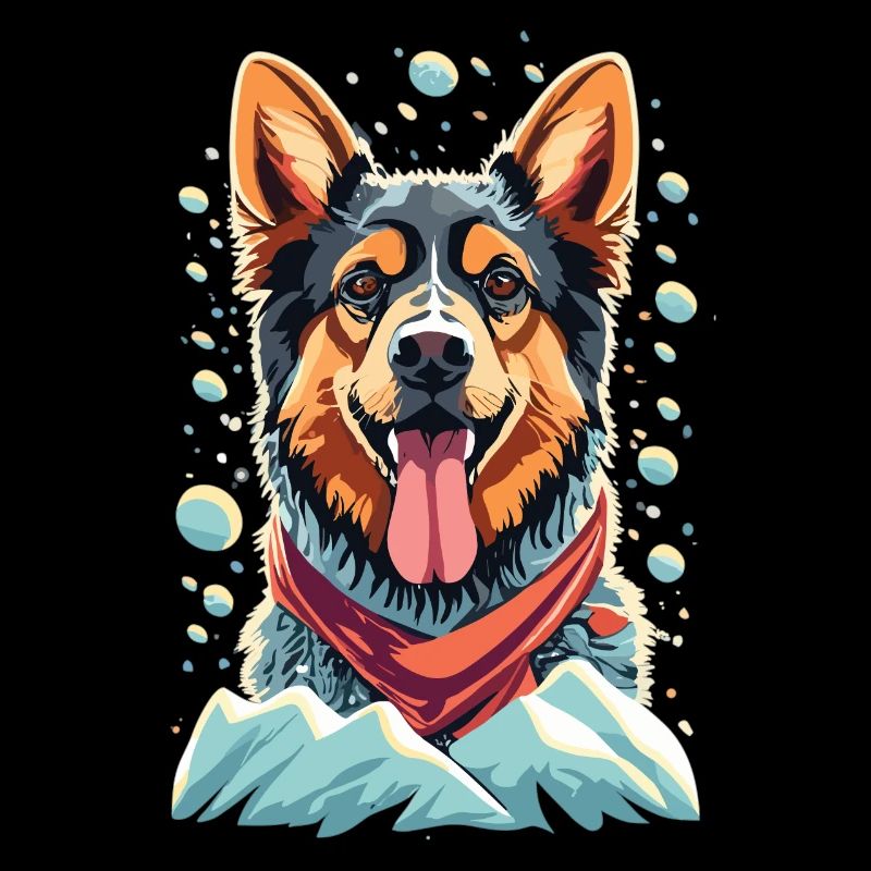 Snowy Shepherd Christmas with your German Shepherd