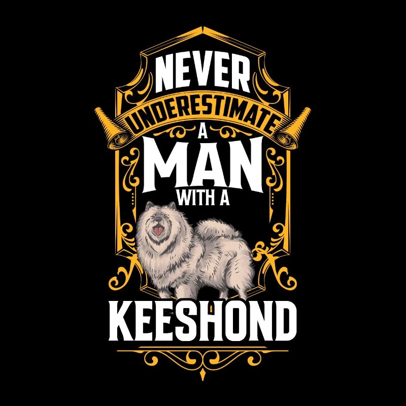 Mann mit Wolfsspitz Deutscher Spitz