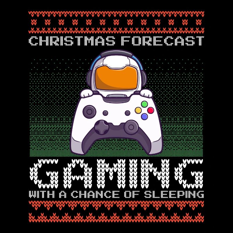 Funny Christmas Forecast Gaming Astronaut Ugly