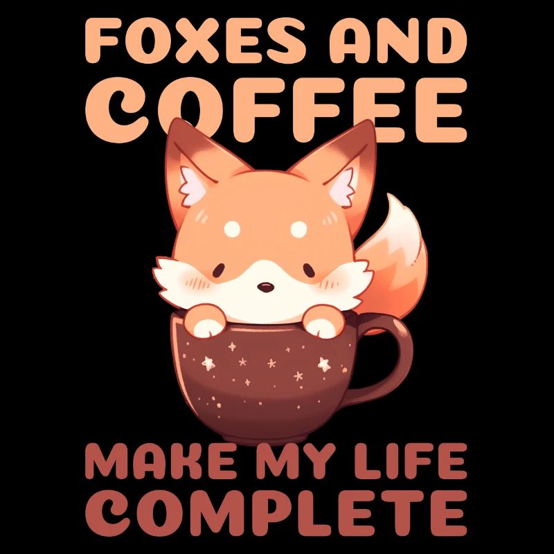 Foxes And Coffee Make My Life Complete Cute Fox Ca