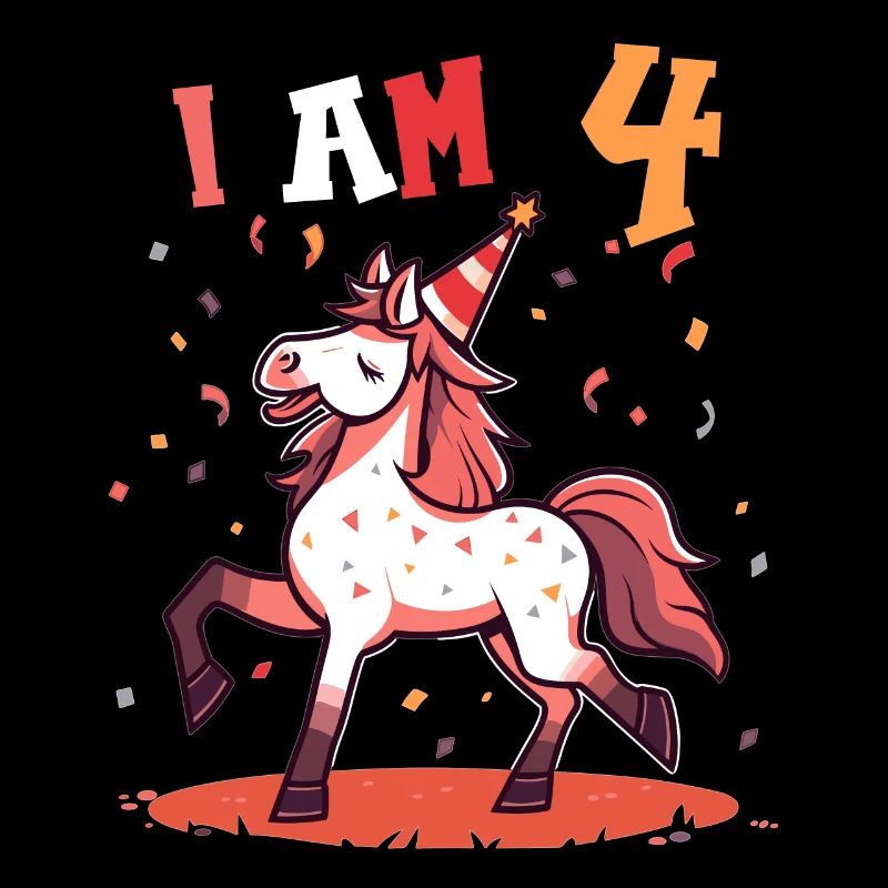 Ich bin 4 Jahre alt Pferde Pferd 4. Geburtstag