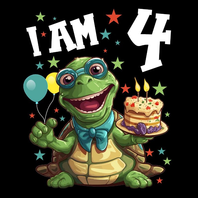 Ich bin 4 Schildkröten Schildkröte 4. Geburtstag