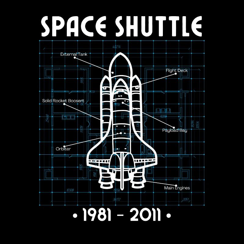 Space Shuttle Rakete Blaupause Weltall Astronaut