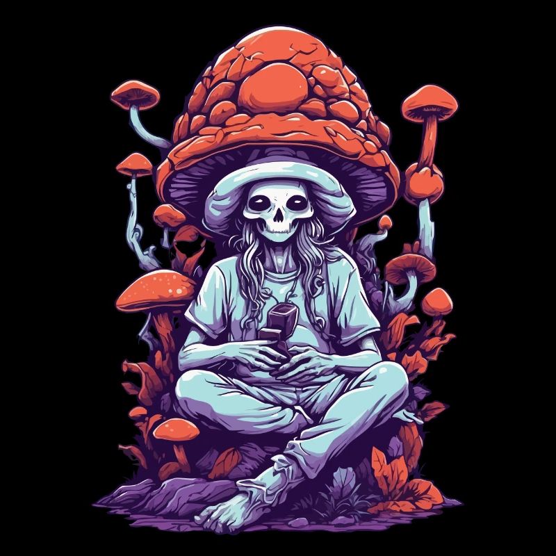 Lebendige Farben Wald Pilze Psychedelic Art
