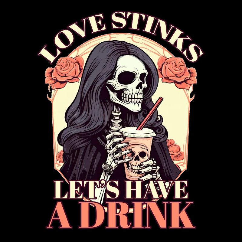 Love Stinks Skeleton Coffee Love Horror Valentines