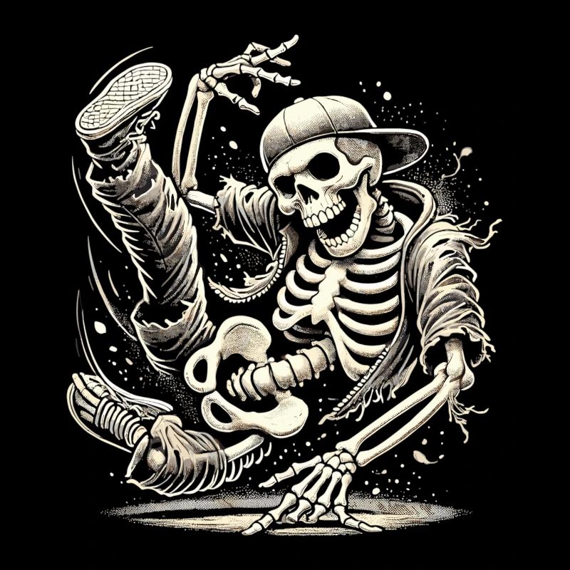 Danseuse squelette dans le style d’Halloween