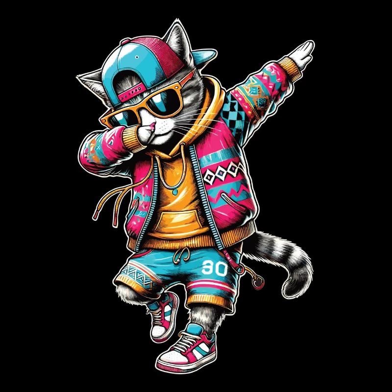 Chat dabbing intelligent de la rue