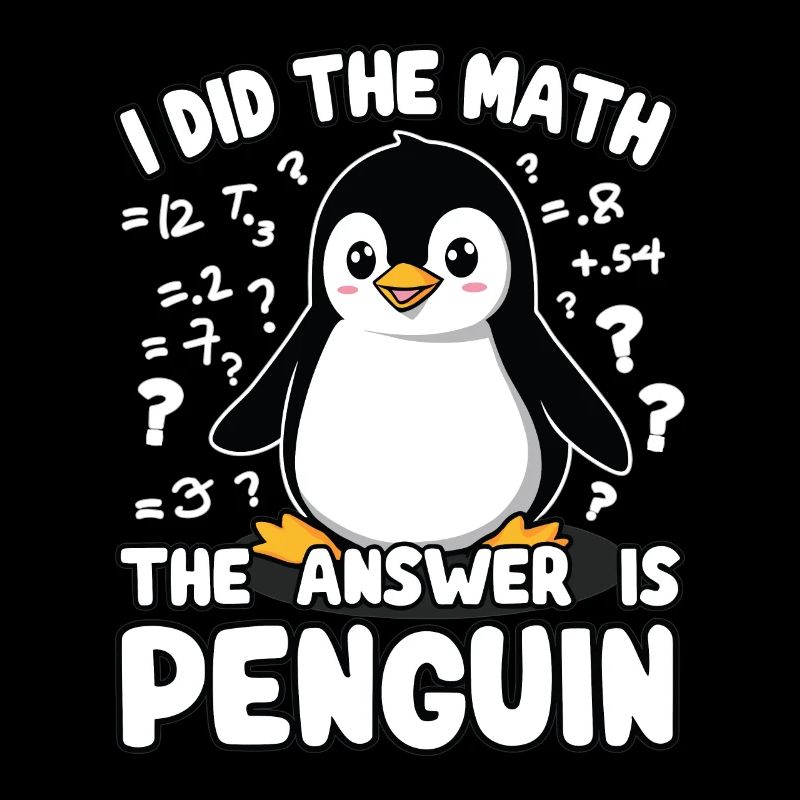 Penguin, Funny, Penguin, Math, Math