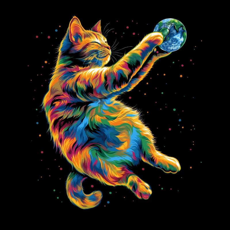 Orange Katze Tabby Katze Erde Popart