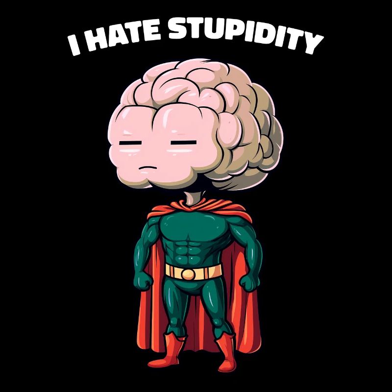I Hate Stupidity Sarkasmus Cartoon Gehirn Cartoon