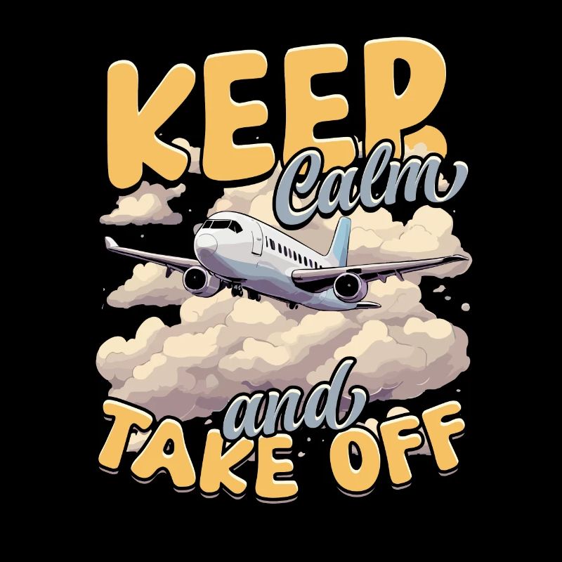 First Flight Airplane Flight Keep Calm And Take Off