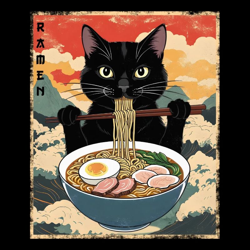 Vintage Katze Ramen
