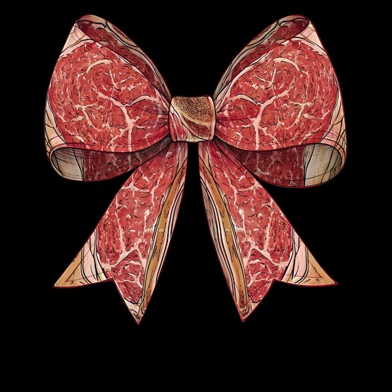 Coquette Bow Butcher Meat Cleaver Pattern Ribbon