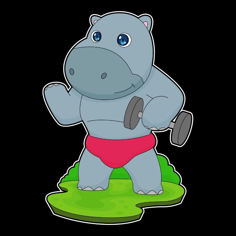 Nilpferd Bodybuilder Hantel Bodybuilding