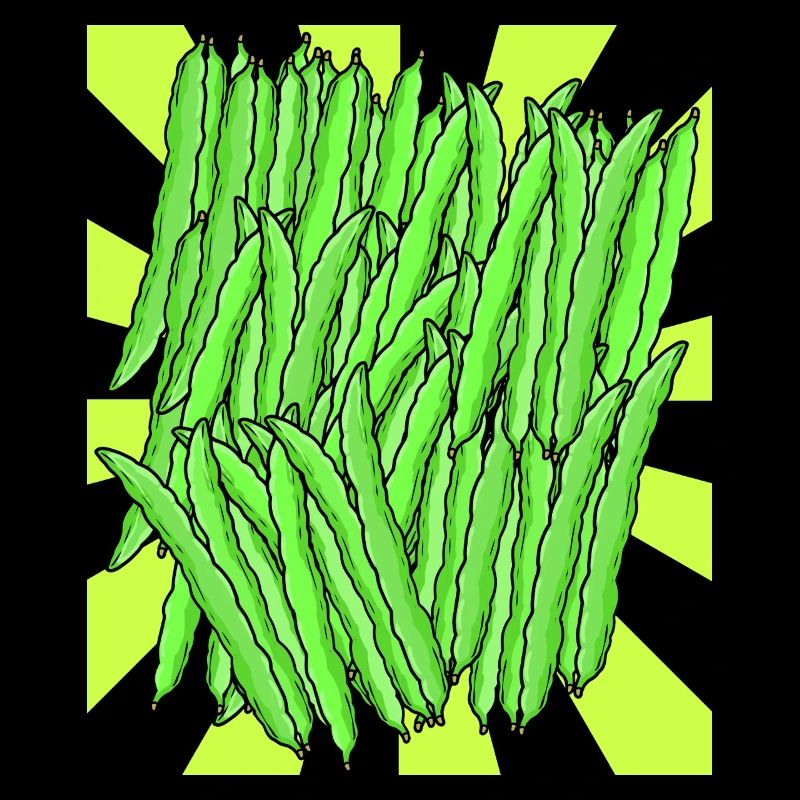 Green Bean Bean Vegetable Retro Vintage