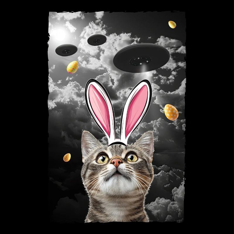 Drôle de chat Mème Pâques Science extraterrestre OVNI